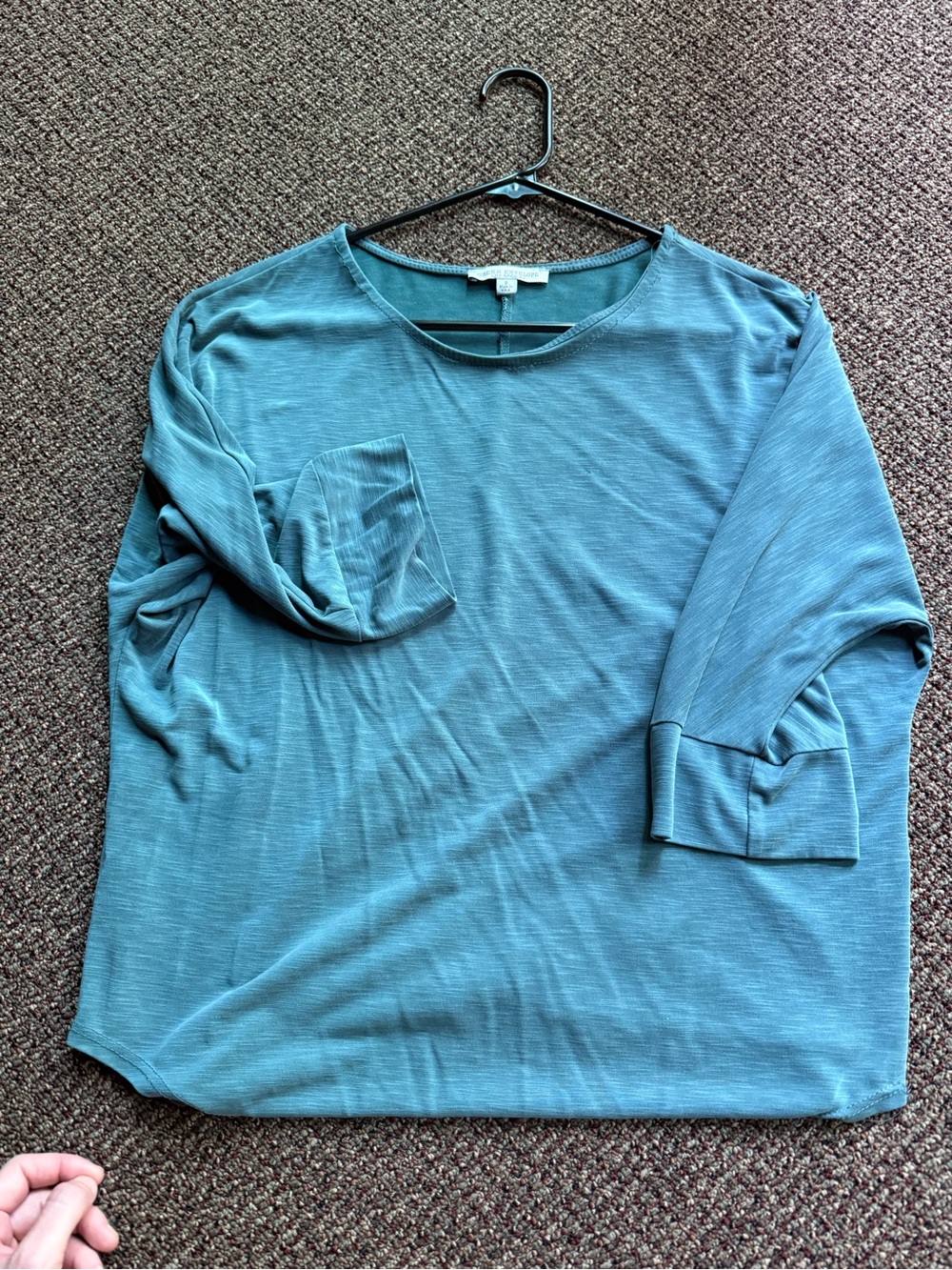 Green Envelope Teal Scoop Neck Top